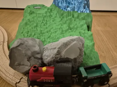 Hill with falling rocks 