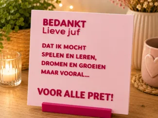 Bedankt lieve Juf tegel
