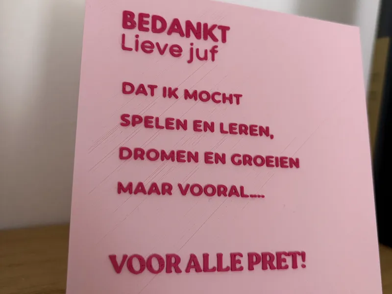 Bedankt lieve Juf tegel
