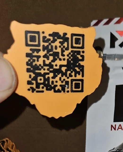 Mustard Tiger Outline Chip with QR Code by iammagicmike - MakerWorld