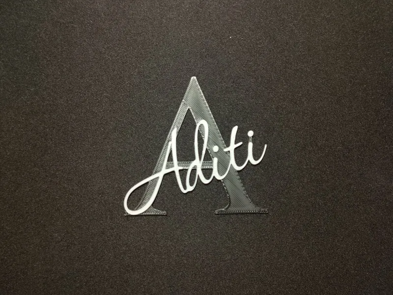Door Name, Door Sign "Aditi" – 2-Color, 6mm Thick
