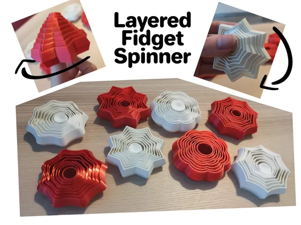 Collection de fidget spinners en couches (8 variantes)