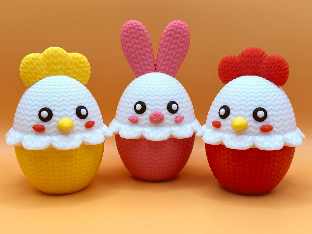 Knitted Style Surprise Easter Egg Piggy Bank / Box