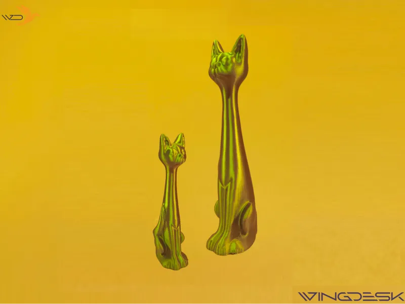 Minimalistic feline figures