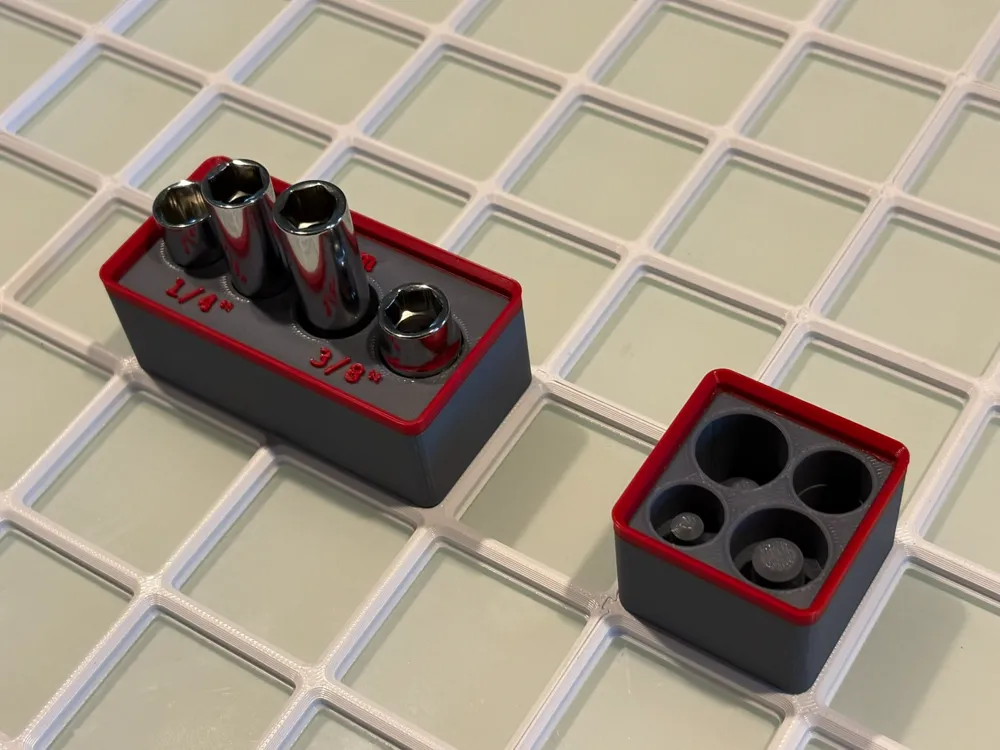 Organizador: Icon 10mm Socket Set Gridfinity Bin. Referencia del modelo original.