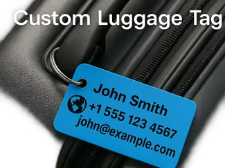 Custom Luggage Tag with Text & Emoji