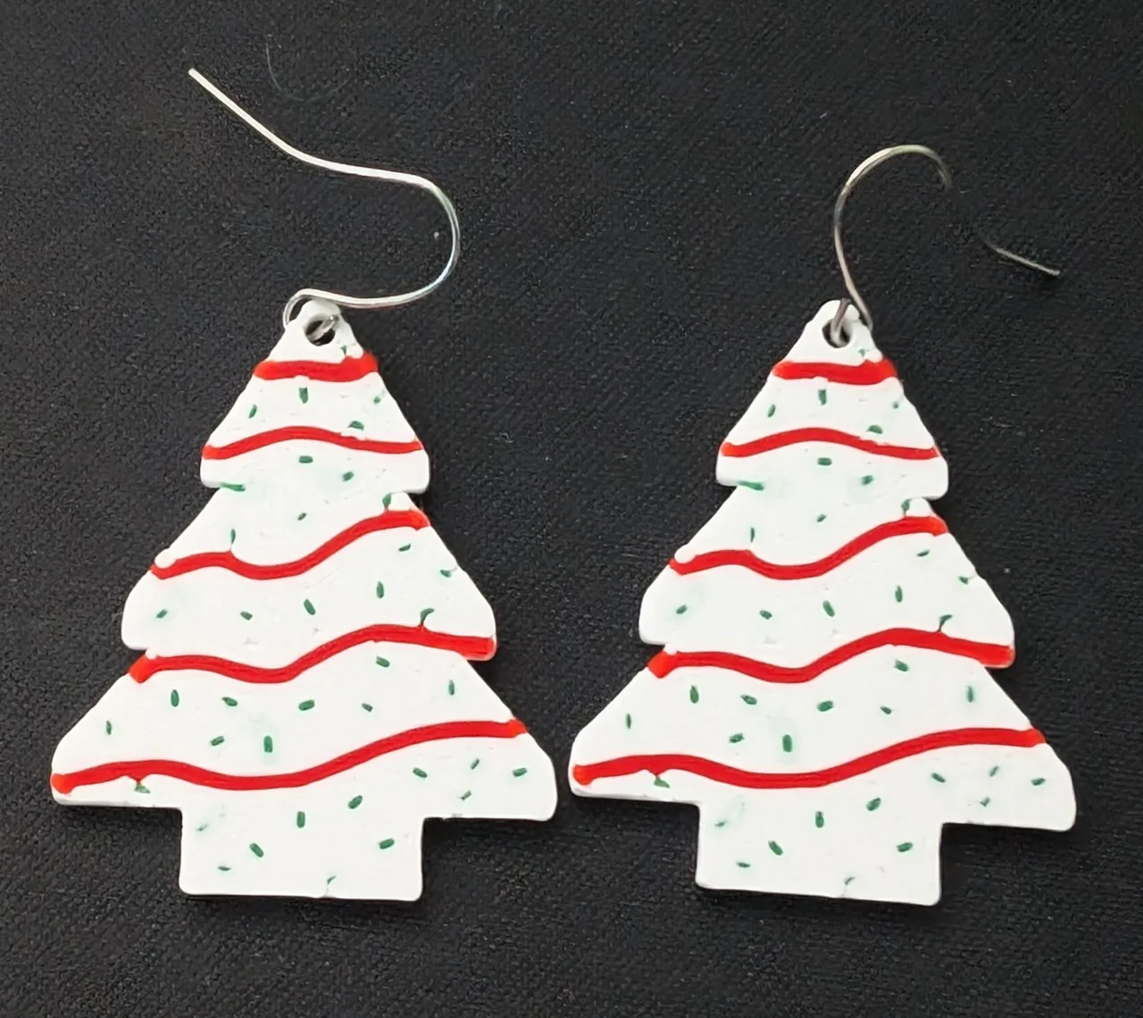 Christmas Tree Cake Earrings view 2