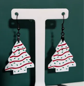 Christmas Tree Cake Earrings
