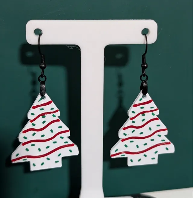 Christmas Tree Cake Earrings