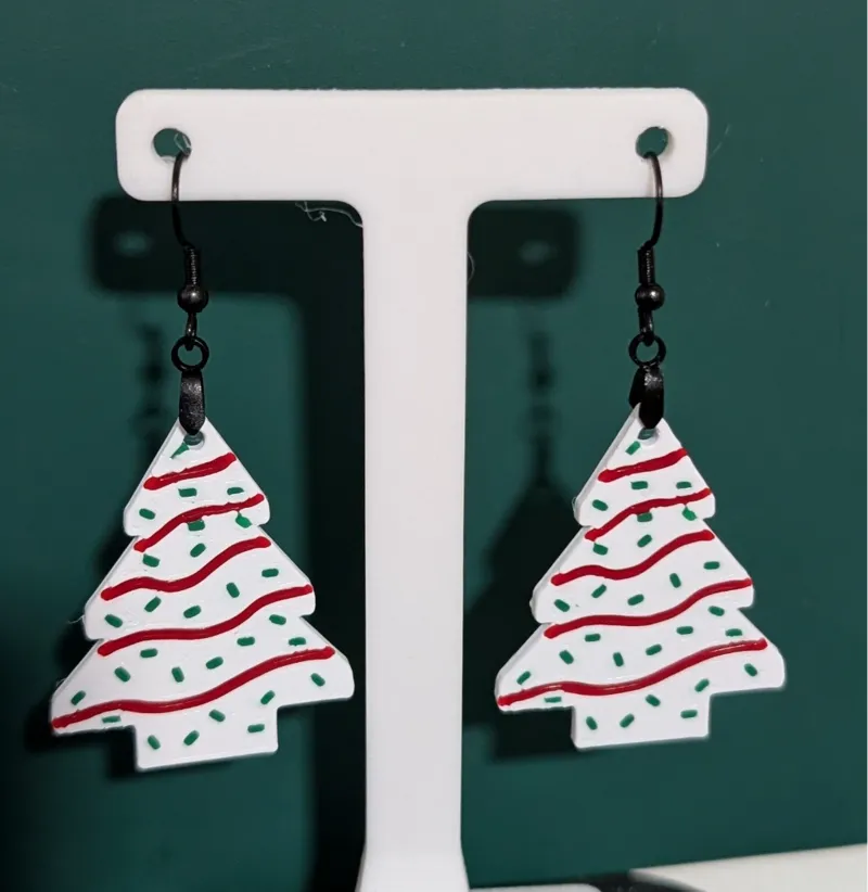 Christmas Tree Cake Earrings