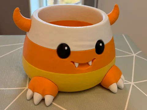Accesorio para impresora 3D: Halloween Candy Corn Imp Bowl Bucket (No AMS) — referencia de MakerWorld