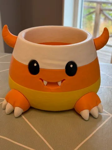 Accesorio para impresora 3D: Halloween Candy Corn Imp Bowl Bucket (No AMS) — vista de referencia 2