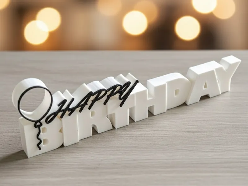 Happy Birthday Schriftzug mit Ballon