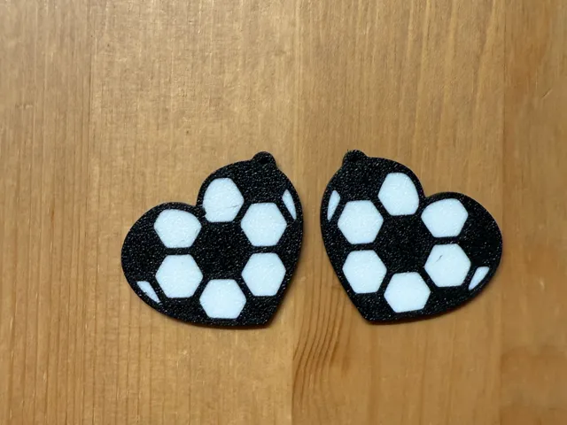 Heart Football Earrings