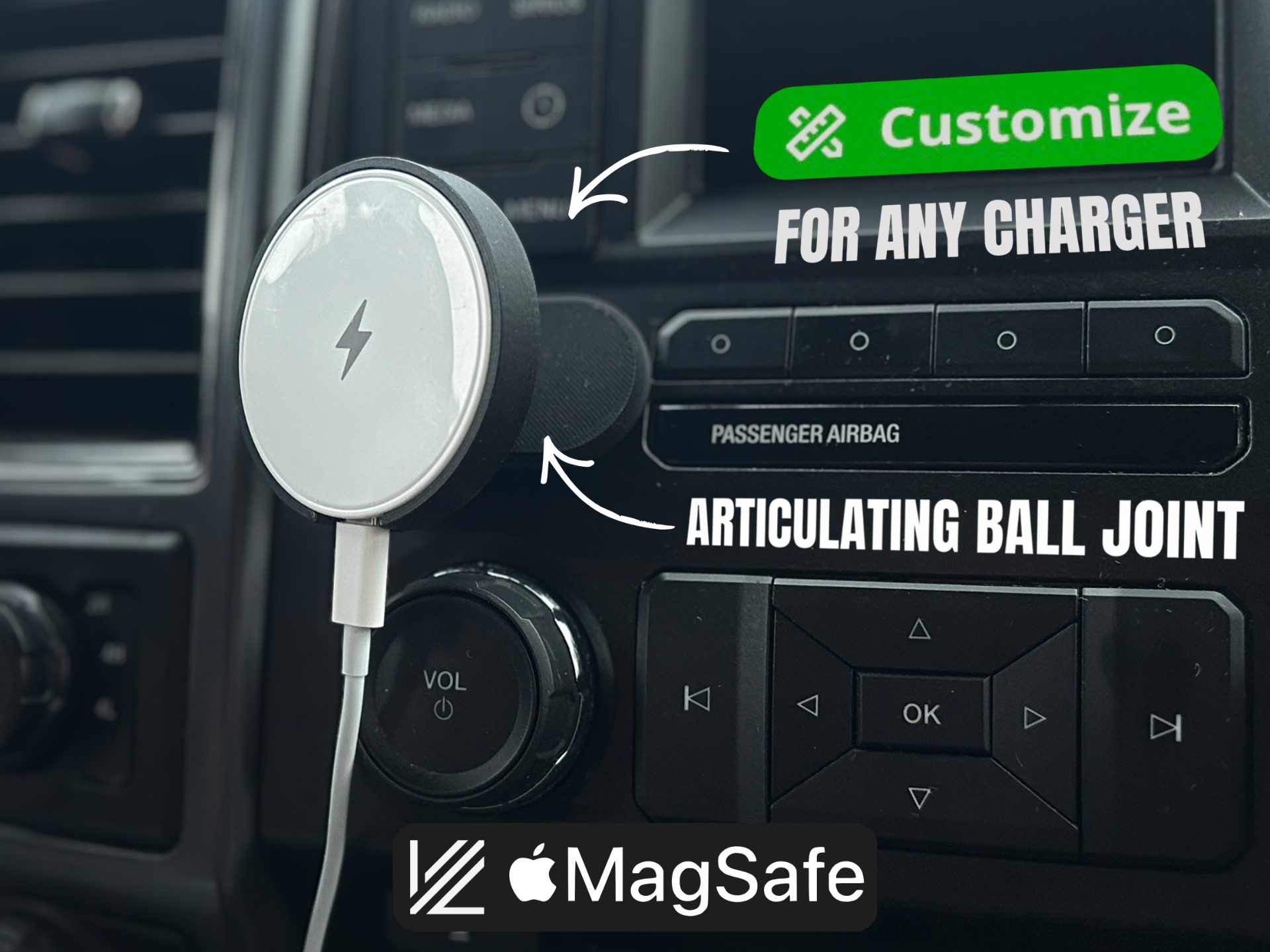 MagSafe Dash Mount - Fits Any Charger