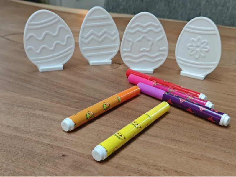 Easter Eggs coloring plate with stand (Set 3)