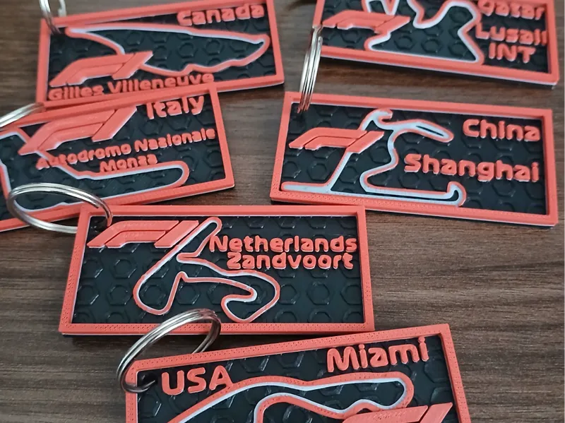 Formula 1 Race Track keyrings