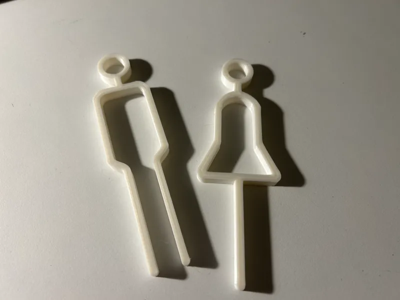 Minimalistic bathroom sign