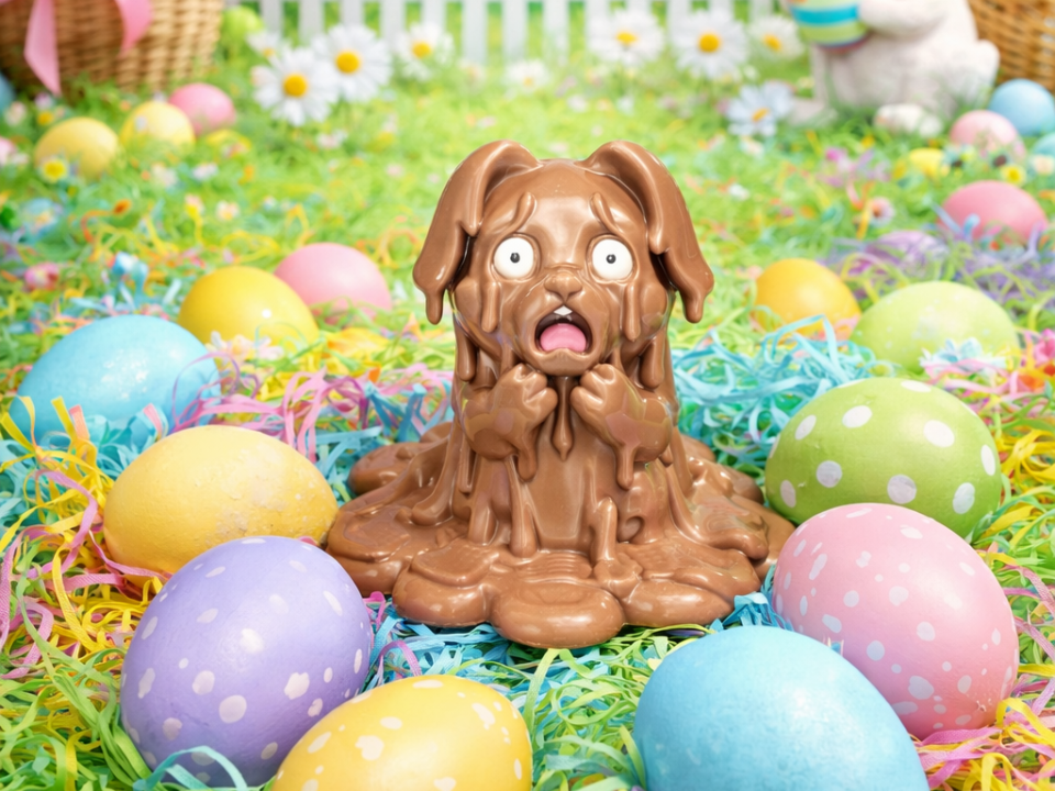 Melting easter chocolate Bunny