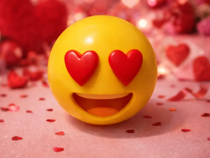 Herzaugen Emoji – Valentinstag Deko 