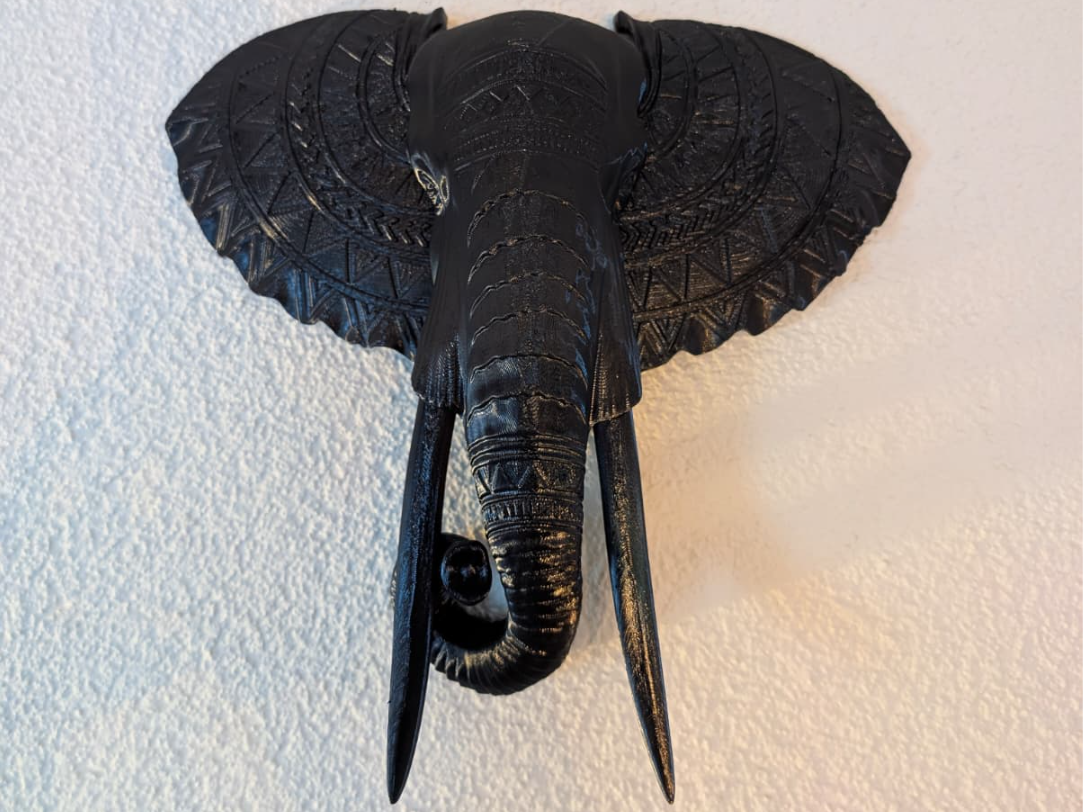 African Elephant Head – Tribal Wall Art 3D model
