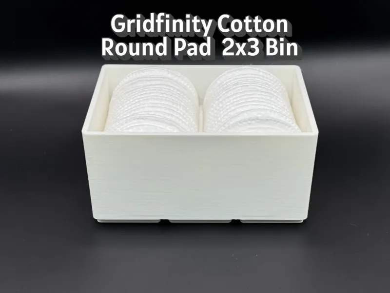 Gridfinity Cotton Round Pad 2x3 Bin