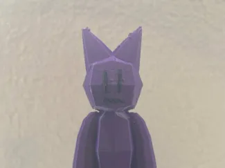 purple low poly cat