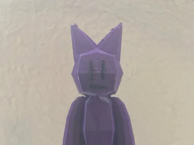 purple low poly cat