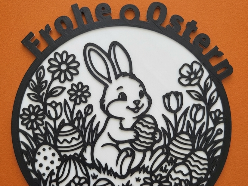 Frohe Ostern Türschild Ausmalbild 