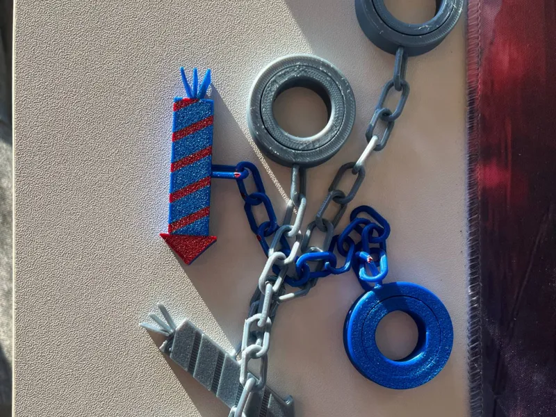 Firework fidget chain spinner
