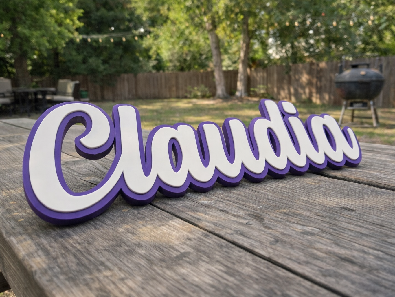Claudia name wall decor Script Font