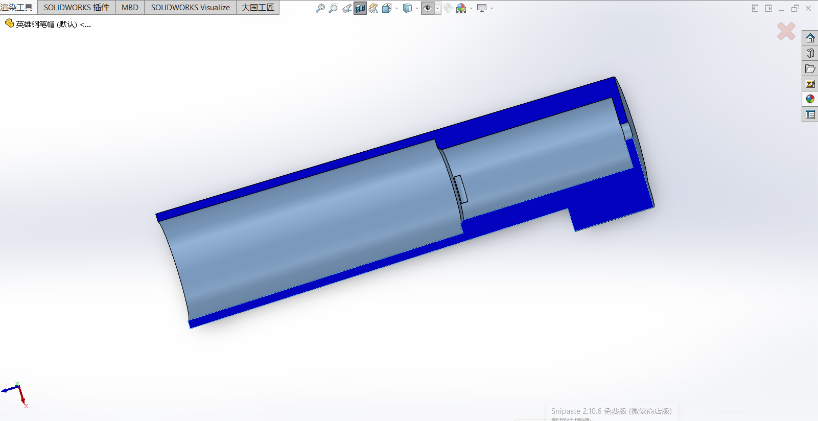 Miniatura 2 do modelo 3D 英雄钢笔帽