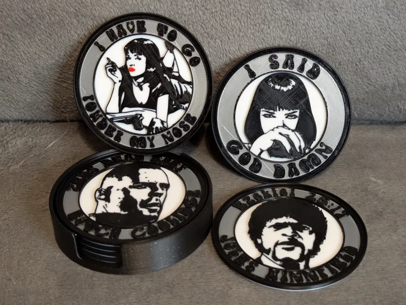 Pulp Fiction - 3D stackable Coaster Set B