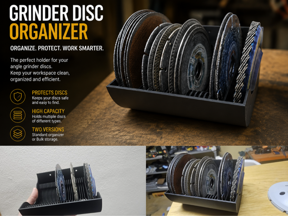 Grinder Disc Organizer – 3D Printed Storage Holder