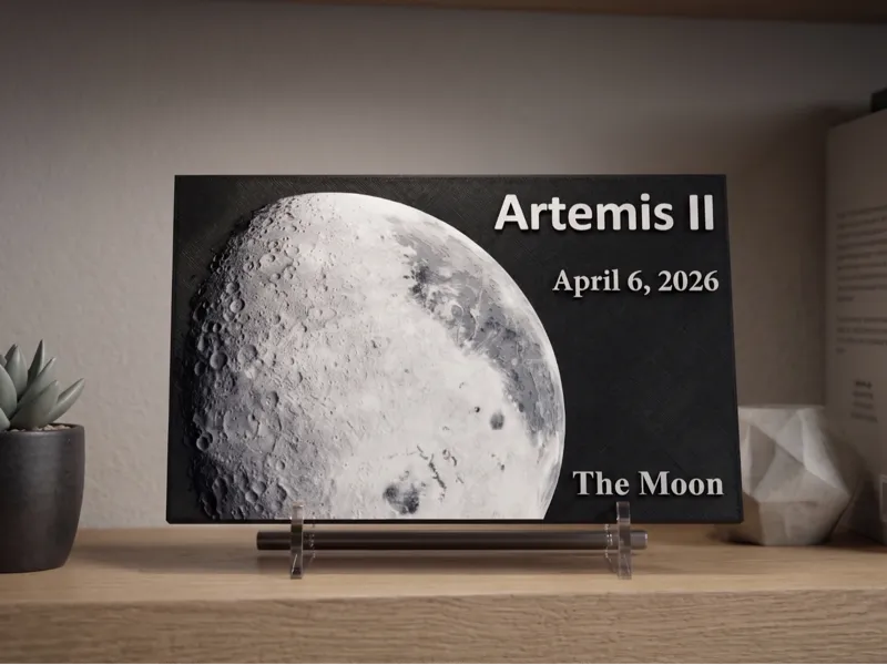 Artemis II - Impresión de la Luna en HueForge