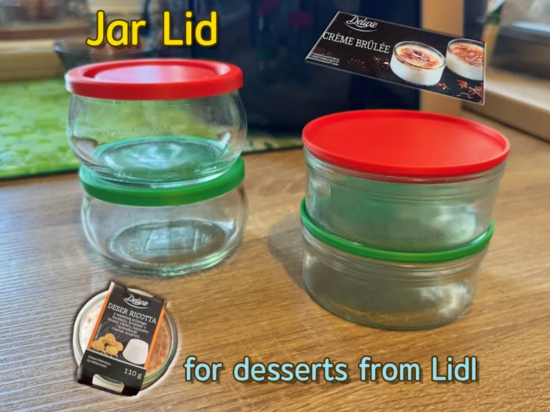Lids for dessert jars from Lidl