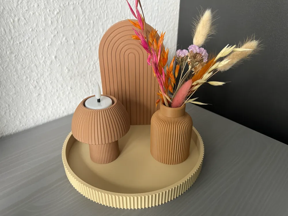 Bandeja Decorativa Boho com Porta-Vela