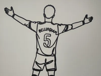Jude Bellingham One Line Art | Madrid Wall Art |