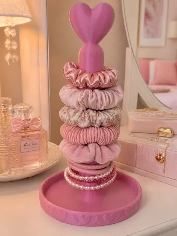 Accesorio para sujetar ligas de cabello: Hair Tie Holder & Organizer – Heart Design — vista de referencia 4