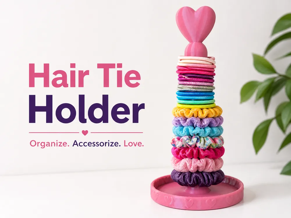 Accesorio para sujetar ligas de cabello: Hair Tie Holder & Organizer – Heart Design. Referencia del modelo original.