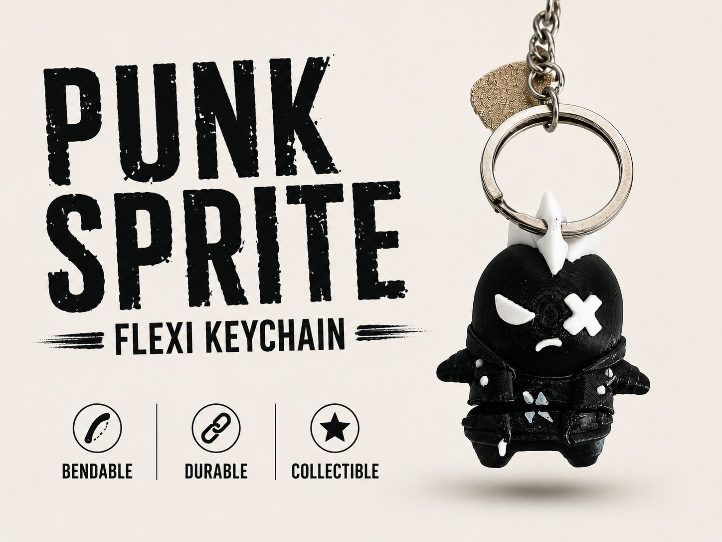 punk sprite flexi keychain