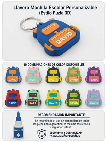 Llavero: Llavero Mochila Escolar Personalizable — vista de referencia 2
