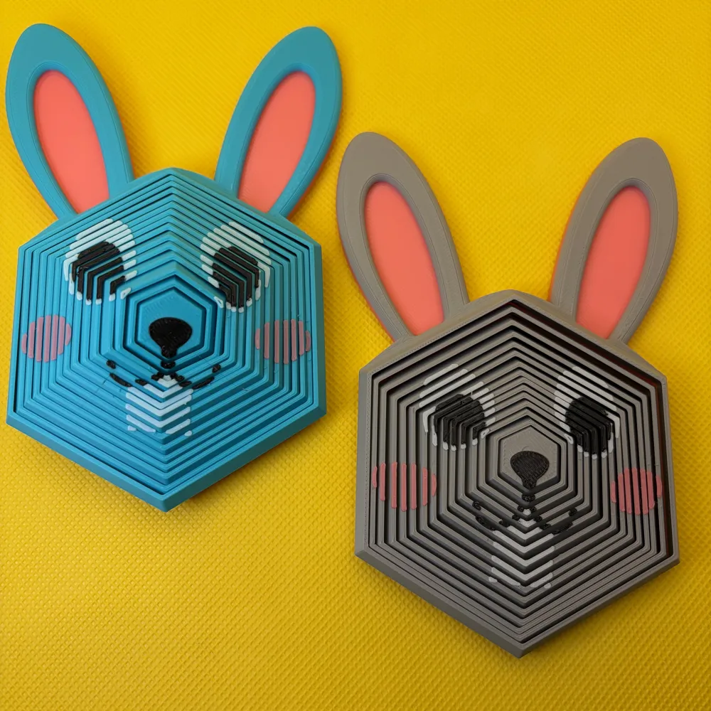 Bunny Rabbit Hexagon Fidget Toy (Print in Place) - Free 3D Print Model ...
