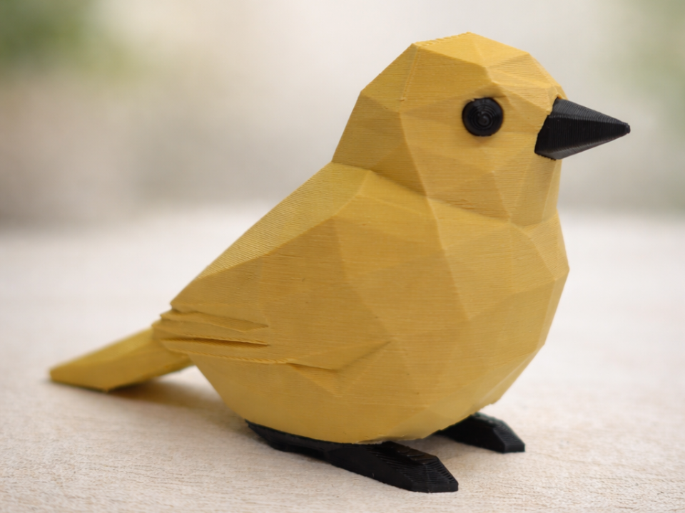 süßer Vogel Low-Poly Frühling Polygon