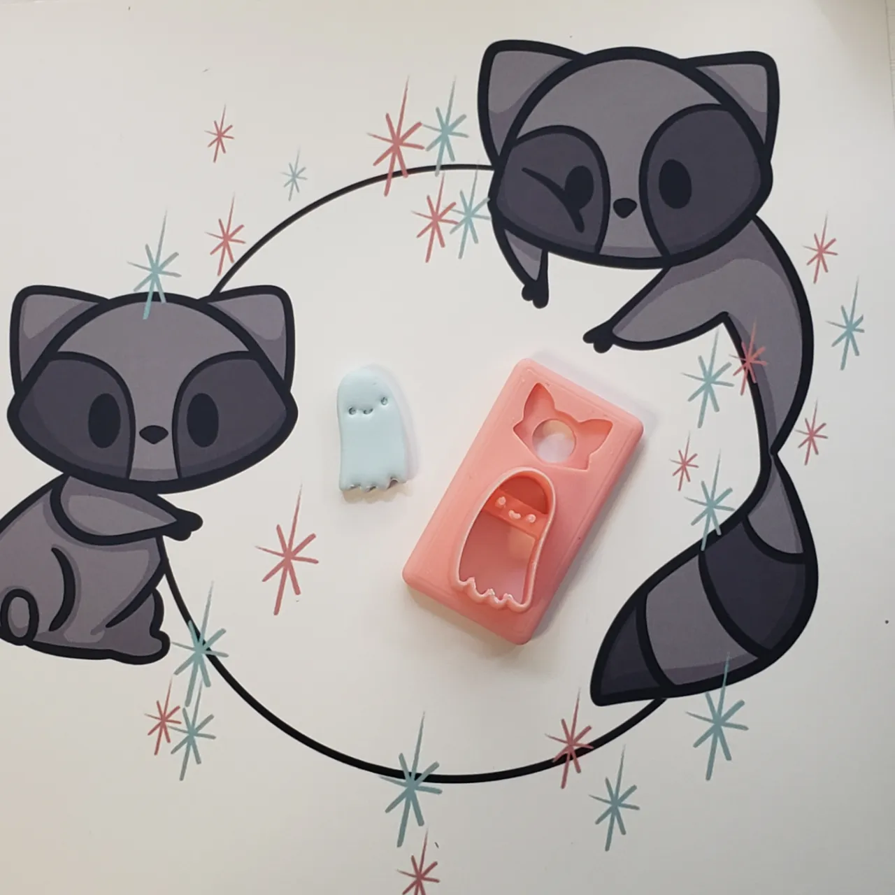 Cute Teeny Ghost Polymer Clay Earring Cutter view 2