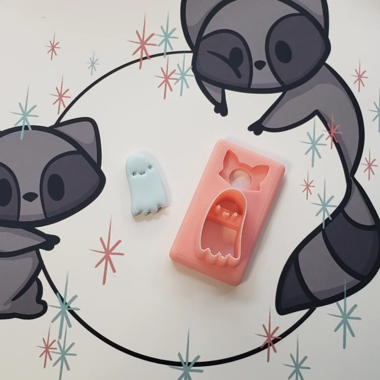 Cute Teeny Ghost Polymer Clay Earring Cutter view 3