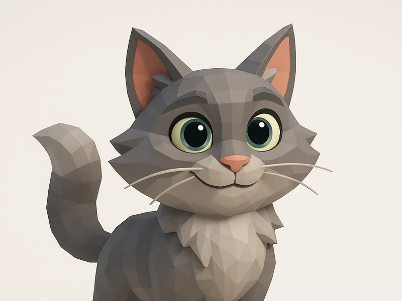 Fluffy Cat Statue