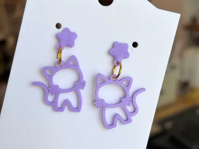 cute cat outline earrings