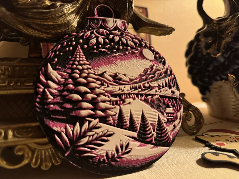 Christmas Ornament Bauble / Lake Landscape