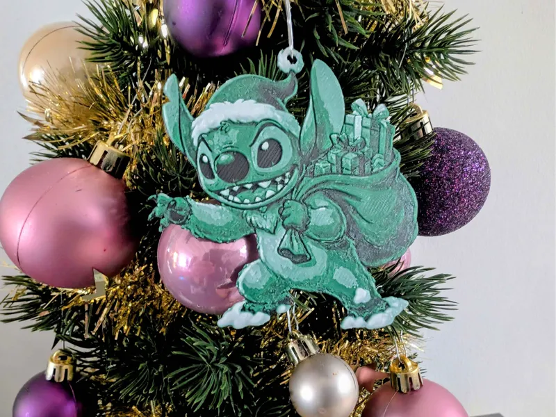 Boule de noël Stitch grinch style hueforge